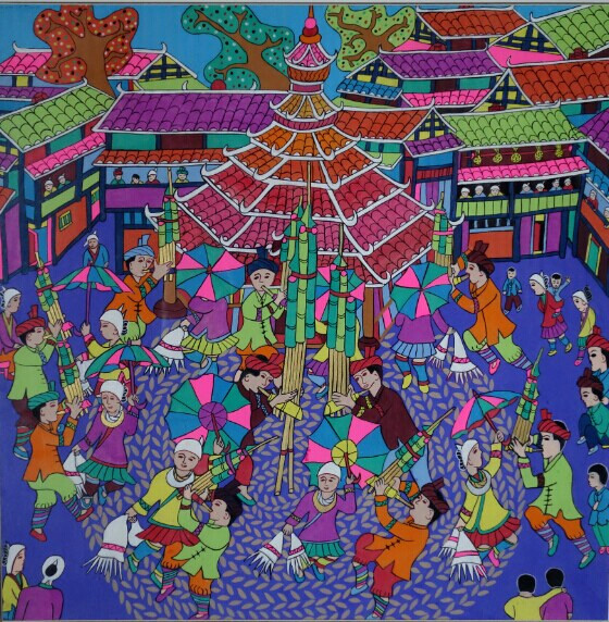 作品《侗乡榨油机》