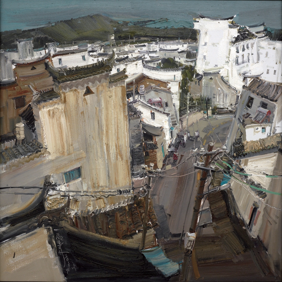 马青山 雨中即景 北京 100cmx100cm 2015年
