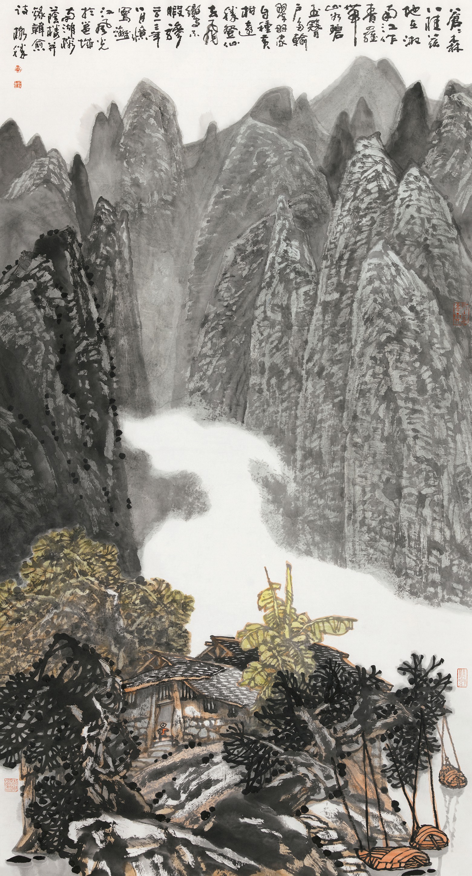 黄格胜 江作青罗带 山如碧玉簪（中国画）
